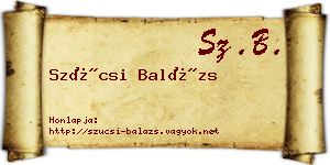 Szücsi Balázs névjegykártya